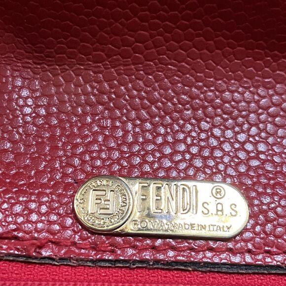 Fendi Vintage Red Leather Large Envelope Clutch bag - Picture 8 of 11